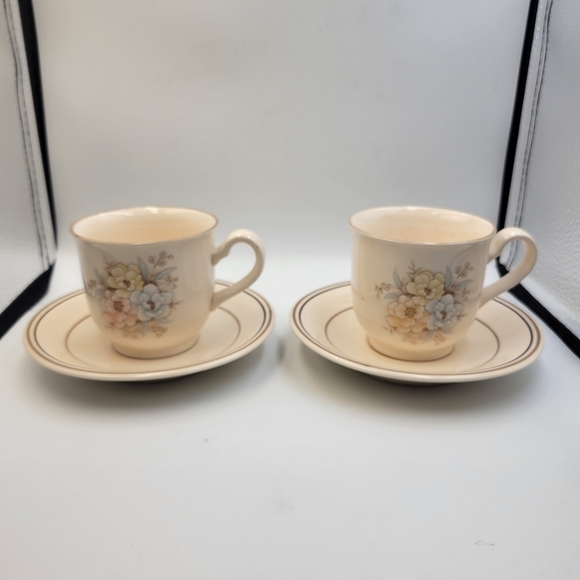Vintage Noritake Keltcraft Tea Cups and Saucers - set of 2 - Picture 1 of 7
